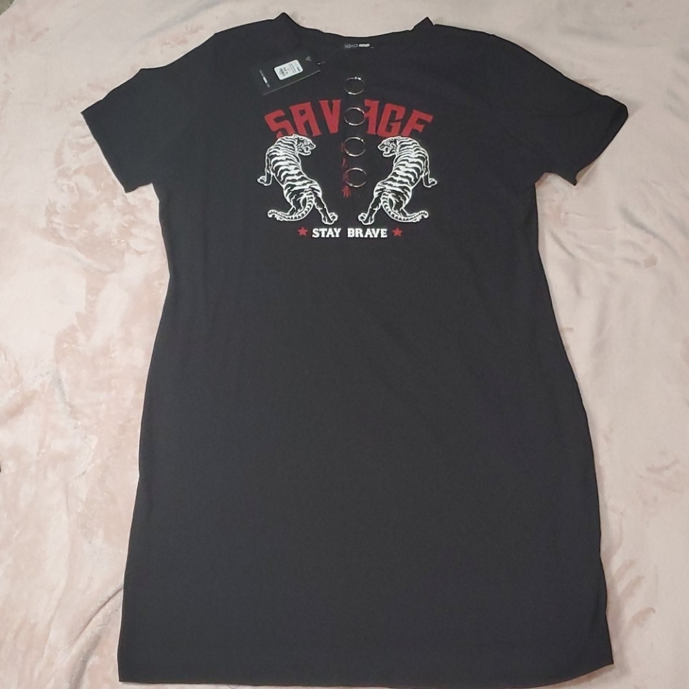 Stay Brave Short Sleeve Mini Dress